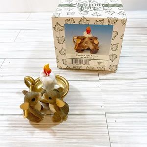 Charming Tails Figurine Candle Light Kisses Mice Kissing Holiday Decor Christmas